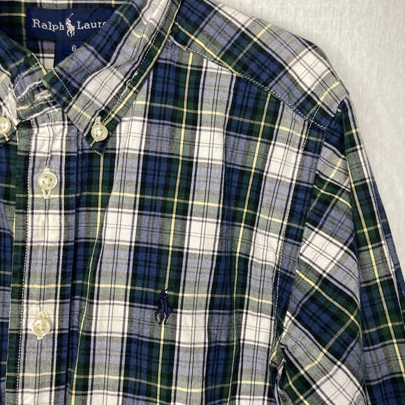 Ralph Lauren Boys Size 6 Plaid Button-Up Shirt – Classic Preppy Style - Picture 5 of 5